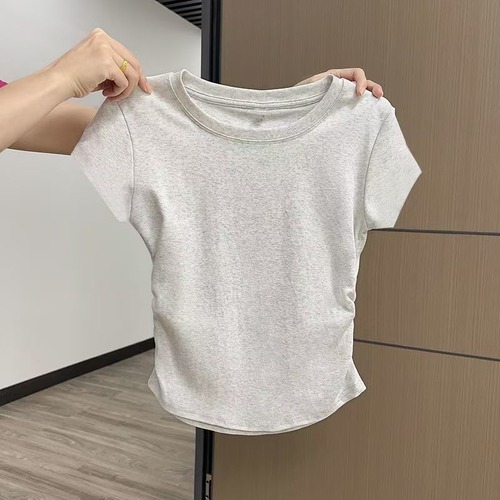 Direct Manufacturer Sales Women's Short-Sleeve T-Shirt Summer Design Sensory Fitted Slimming Uncommon Women's Fashion Hot Girl Round Neck Top