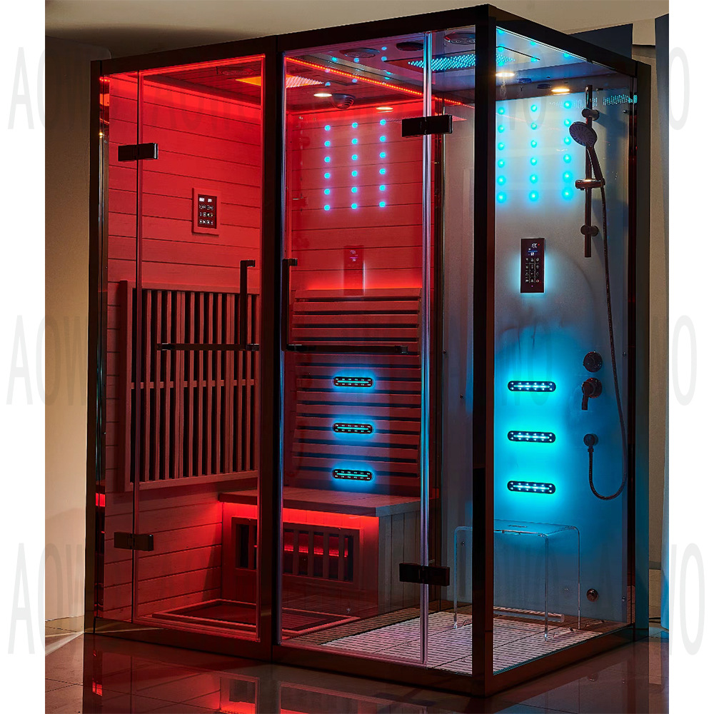 sala de vapor húmedo y seco no estándar, sala de onda de luz de vapor húmedo, sala de ducha integral, baño doméstico, villa