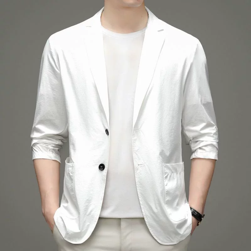 Men's thin suit, summer ultra thin silk jacket, oversize, sun protection