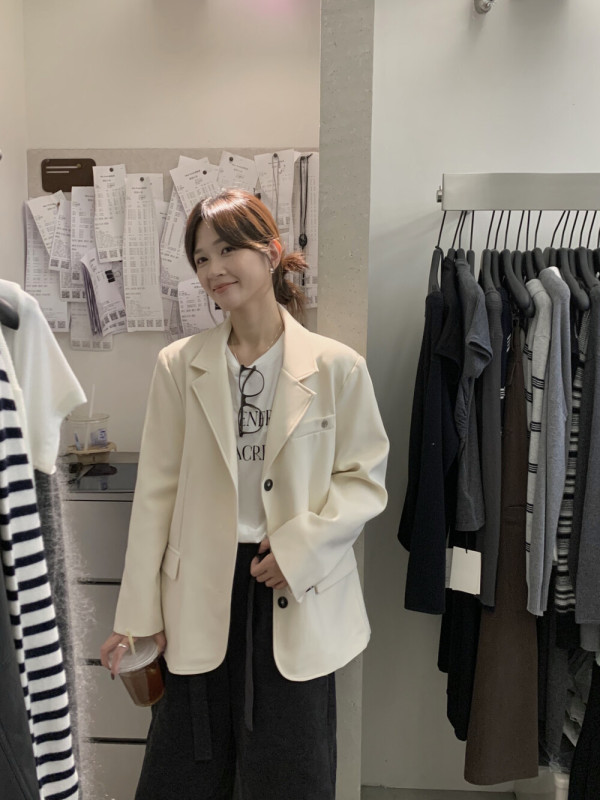 【MISS密思家】休闲中长款大牌简约银标气质西装女装C22311|undefined