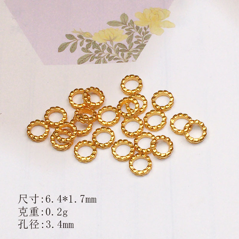 S925 Silver Inlaid Necklace Spacer Beads DIY Handmade Accessories Spacer Beads Semi-Finished Products Wholesale by the Gram