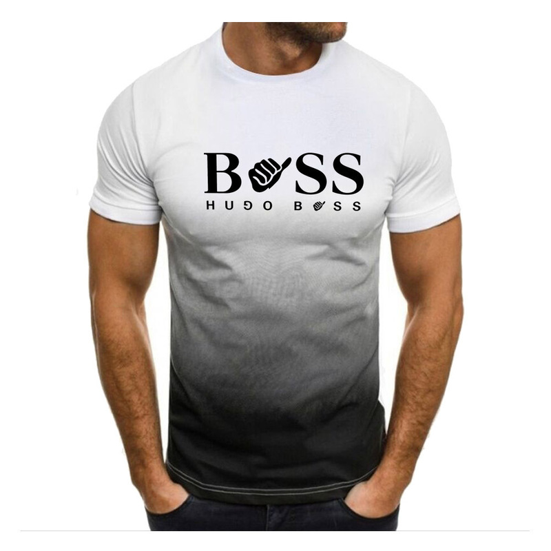 Cross-Border T-Shirt Trendy Simple Style 3D Digital Print Men's Loose Casual Top Short-Sleeve Round Neck Cross-Border T-Shirt Trendy Simple Style 3D Digital Print Men's Loose Casual Top Short-Sleeve Round Neck