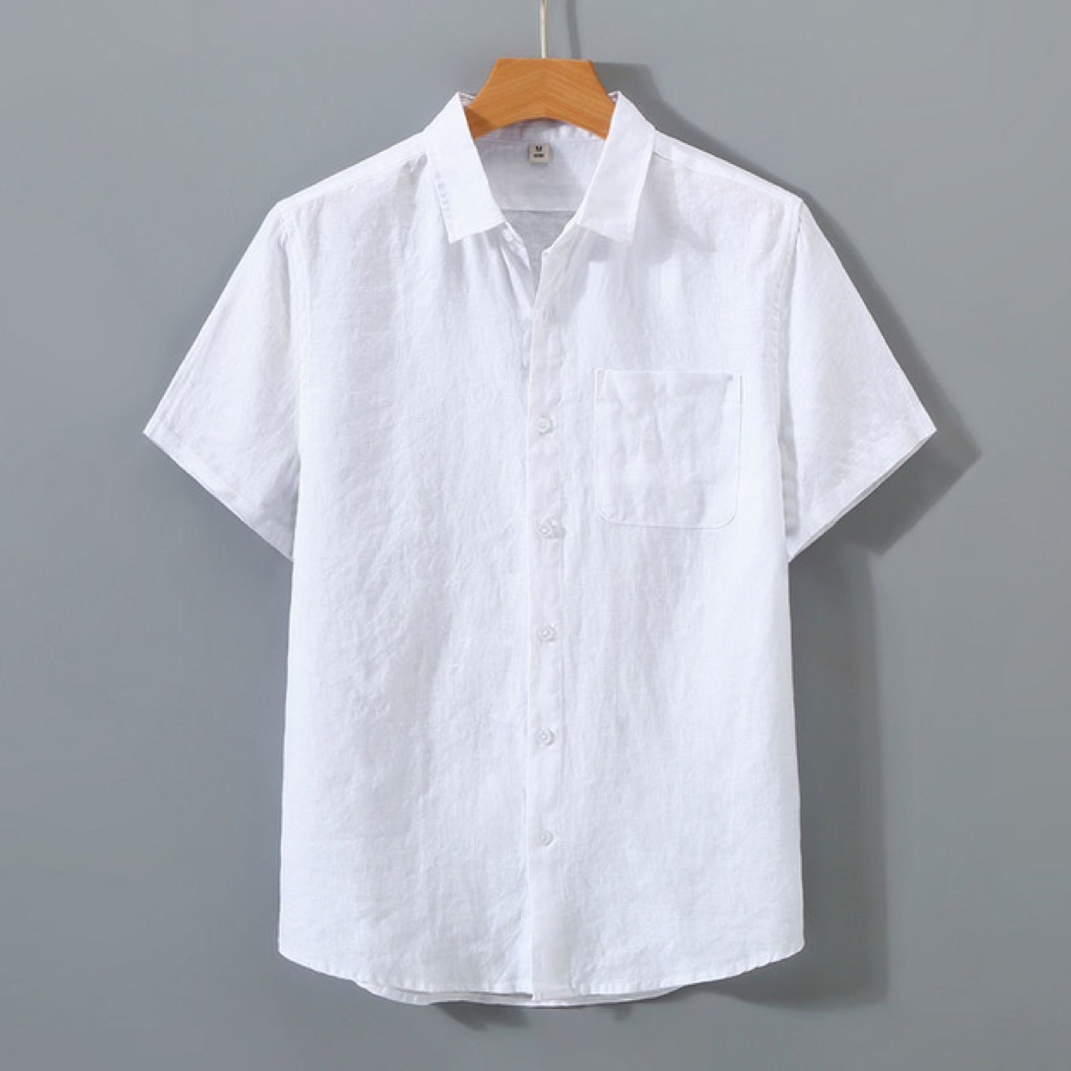 Camisa de lino de verano Camisa de lino suelta delgada de manga corta para hombre Camisa de lino de algodón casual retro japonés de estilo chino