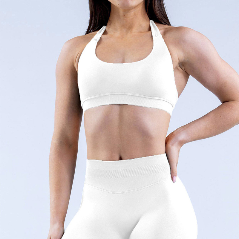 Cross-Border High-Elastic Backless Sports Bra Seamless Shock-Absorbing Yoga Bra European and American Butt-Lifting Fitness Pants