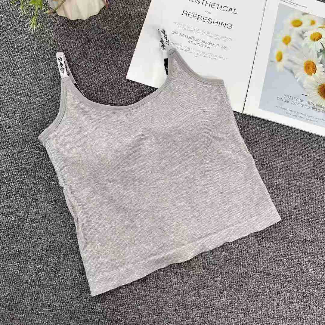 022 # carta de otoño correa de hombro fija taza chaleco de suspensión mujer con el umbilical de vestir el cuerpo delgado ropa interior de espalda hermosa chaqueta superior