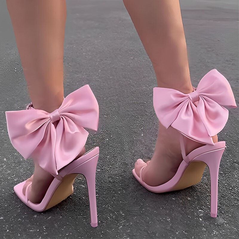 European and American High-Heeled Shoes Factory Wholesale Summer New Style Bowknot Personalized Stiletto Foreign Trade Fashion One-Strap Sandals for Women European and American High-Heeled Shoes Factory Wholesale Summer New Style Bowknot Personalized Stiletto Foreign Trade Fashion One-Strap Sandals for Women