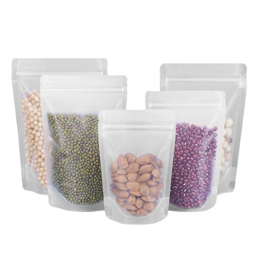 Food packaging bag nuts and dried fruits sealed frosted stand-up bag transparent sweet potato chips snacks New Year's goods thickened self-sealing bag