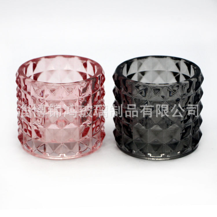 Manufacturers supply colored diamond thick wall glass candlestick…