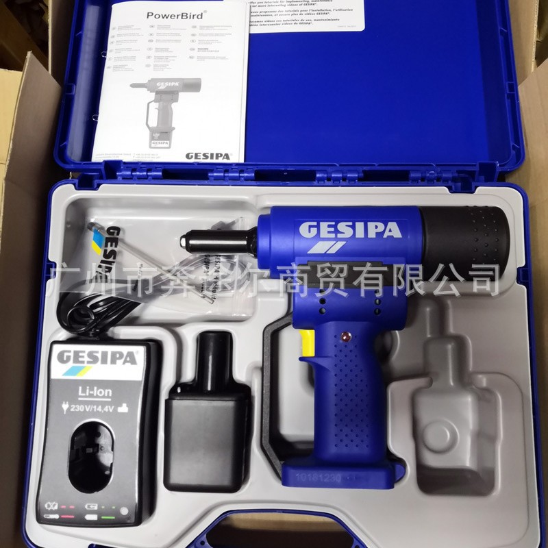 代理德国GESIPA工具充电式环槽铆 抽芯钉枪铆PowerBird 1457186