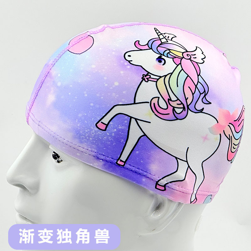 Gorro de natación al por mayor Gorro de natación de tela unisex Gorro de natación de secado rápido con estampado de aguas termales para niños adultos