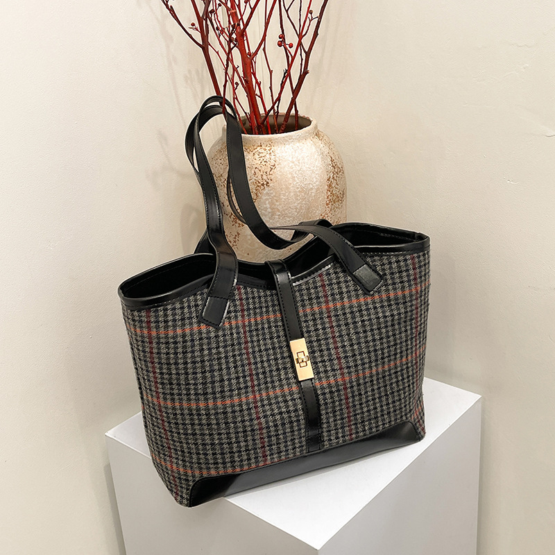 Bolsas de lana de gran capacidad para mujeres 2024 nuevo otoño invierno ocio bolsa de compras de hombro de moda para trabajar bolsa de viaje