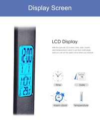 Electricity Storage Foldable Alarm Clock with Time Display, Learning Reading, Business Office, Adjustable Brightness, Eye-Caring Desk Lamp