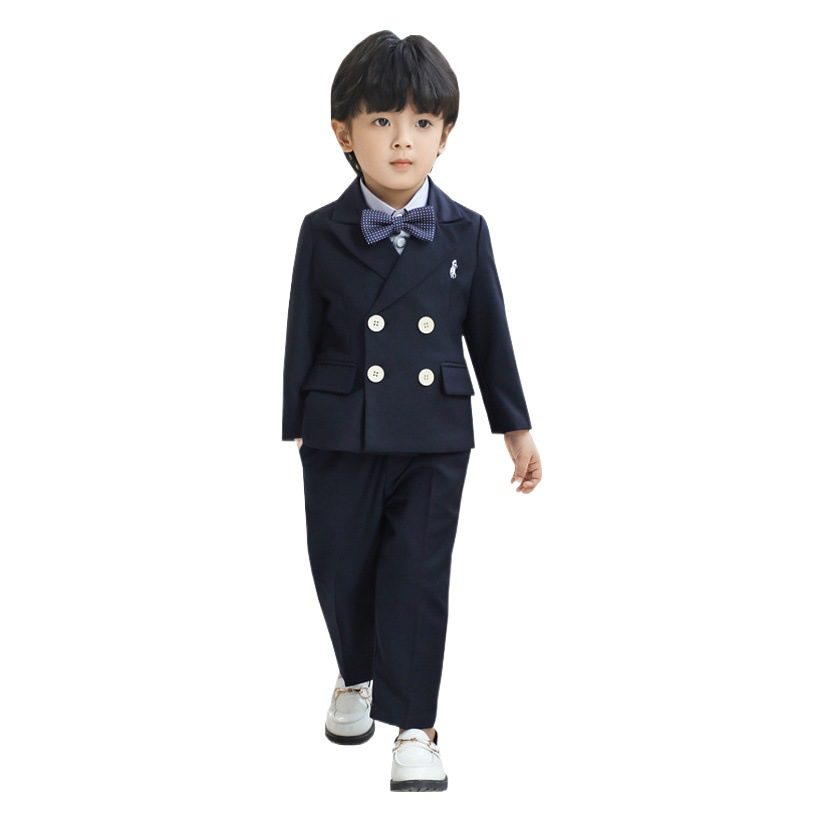 Children's Suit Boys' Flower Children's Wedding Dress Baby One-year-old Children's Piano Performance Dress Embroidered Vest Clothes