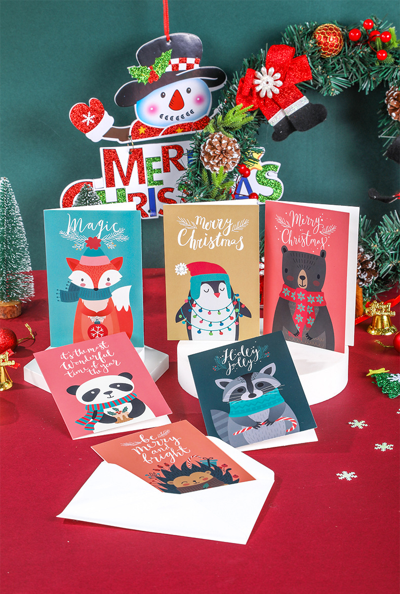72g Weight card Event & Party Supplies Christmas Festival Christmas Casual Animal Letter Card Invitations