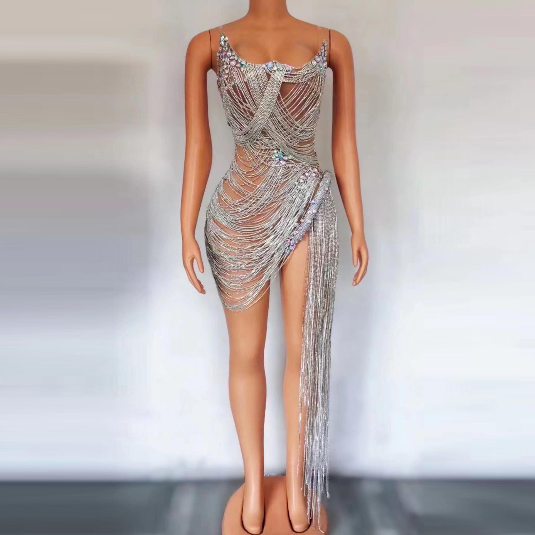 NOCANCE Comercio exterior Exportación diamante vestido sexy de lujo brillante elegante vestido de noche rendimiento Reunión Anual