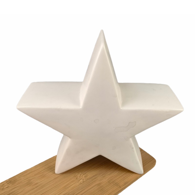 Portavelas de cerámica europeo y americano con forma de estrella de cinco puntas, portavelas con forma de corazón de estilo europeo, decoración para bodas y restaurantes, porcelana blanca