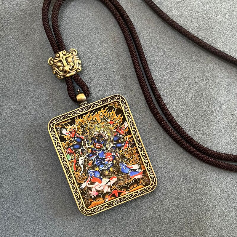 Thangka five-way God of Wealth Xizang Thangka pendant big black sky thangka Buddha brand souvenir delivery big black sky accessories