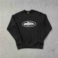 Round neck sweatshirt-black and white print