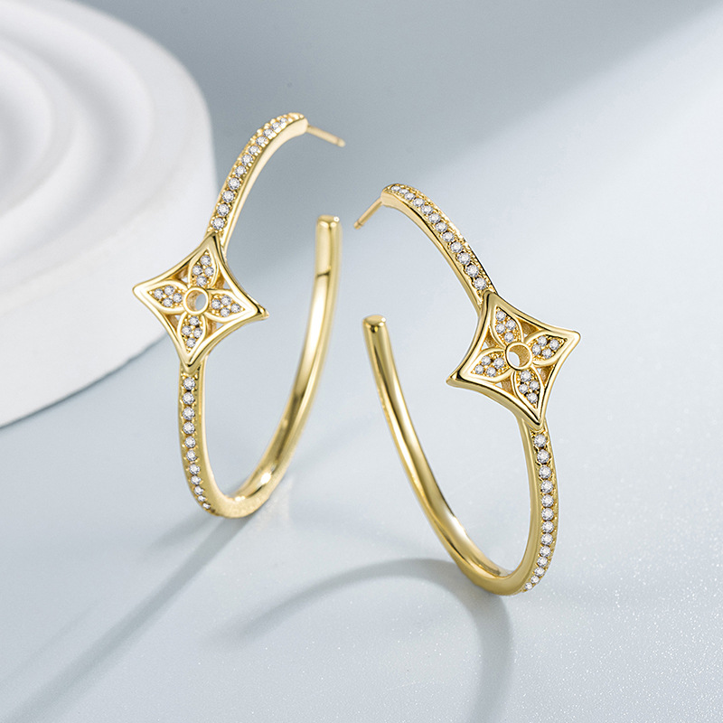 Ohrringe 1pc Blume große Ohrringe Temperament Ohrringe vielseitig_voghion.com