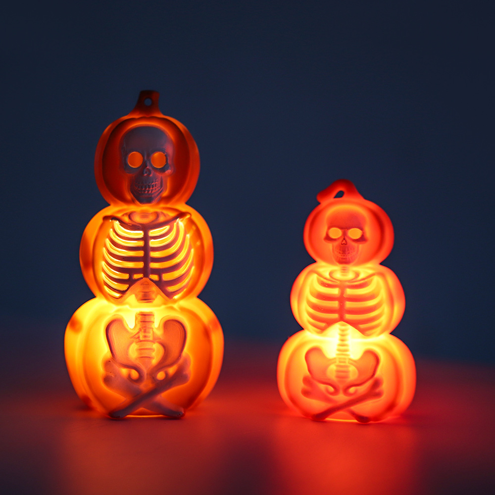 Luz de calabaza de Halloween transfronteriza decoración de fiesta decoración de fiesta luz de noche fantasma esqueleto de calavera creativa luz de vela de calabaza