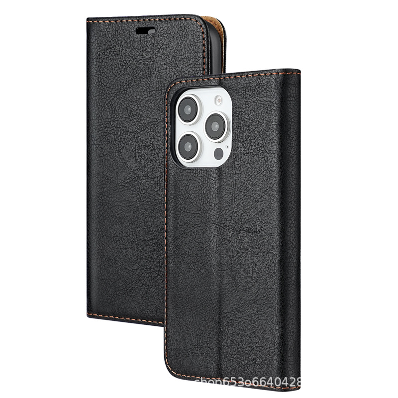 TechGlobe Compatible With 16 Flip Card Slot Wallet Style 14 Full Coverage IPhone 17 Phone Leather Case_voghion.com