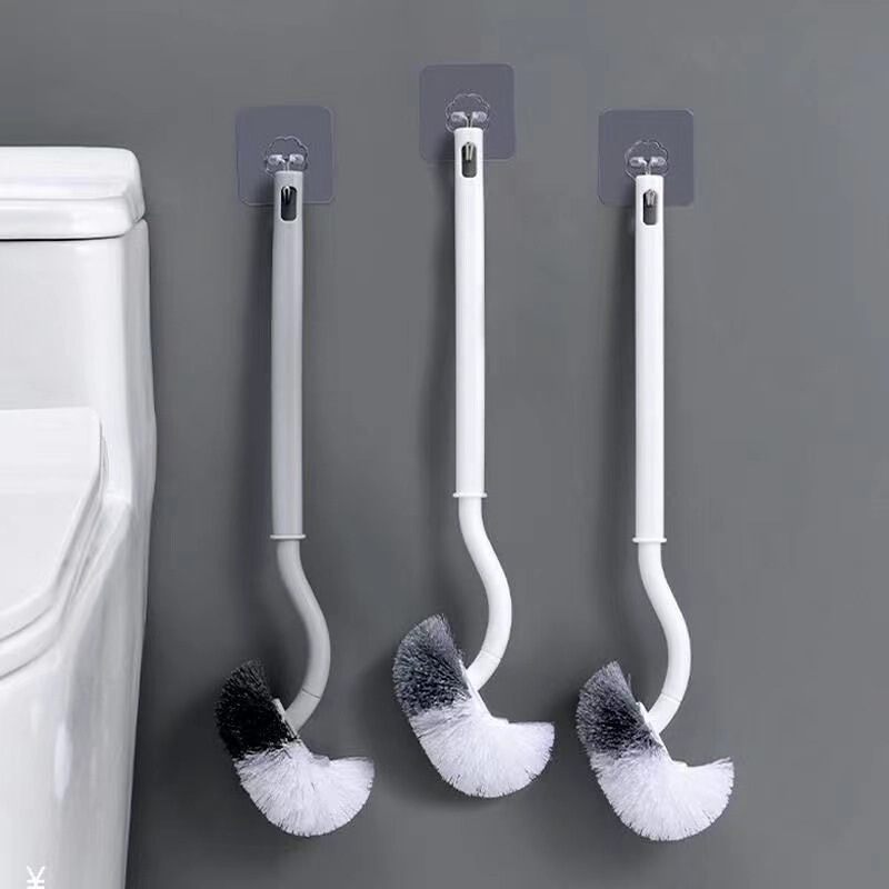 Toilet brush no dead angle toilet brush long handle wall-mounted household toilet brush toilet brush suit Toilet brush no dead angle toilet brush long handle wall-mounted household toilet brush toilet brush suit