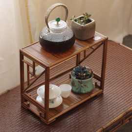 凤眼竹茶棚局器手工竹制茶道茶具收纳架重器茶具展示柜茶棚批发