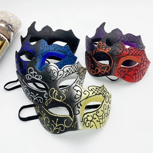 Venetian Masquerade Mask with Gold Powder, Flame and DIY Feature for Adult Halloween Party