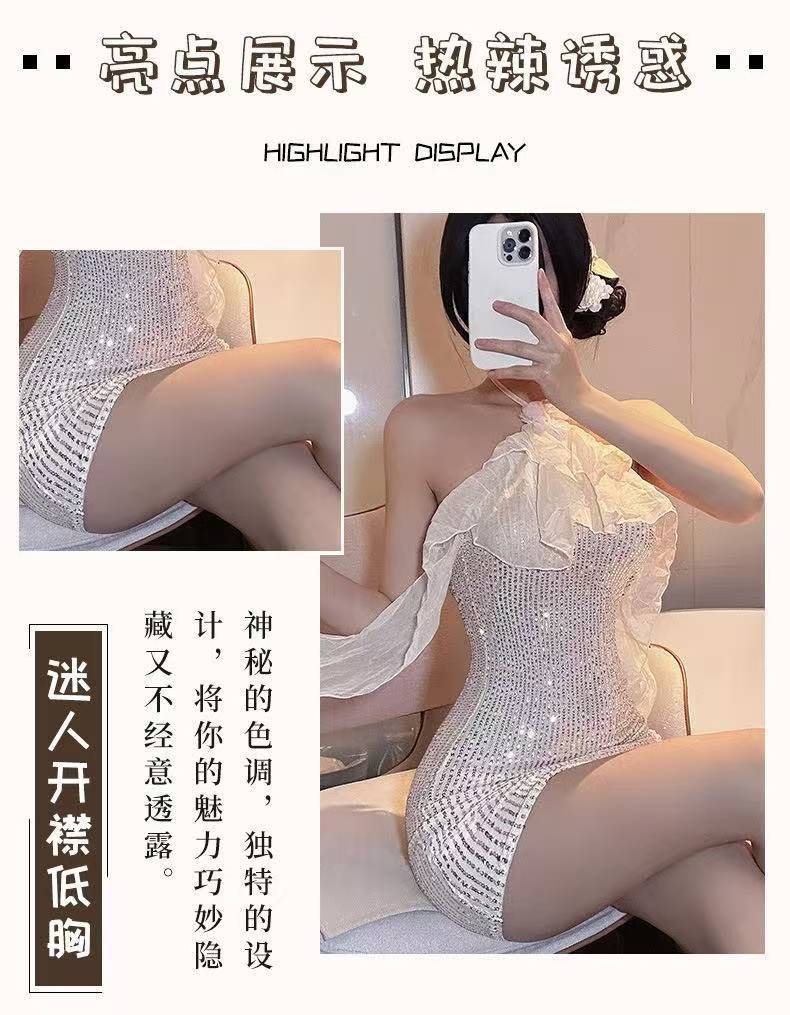 Lace Backless Fairy Dress Set with Sling Design and Elegant Uniform Styling — detail image 5
