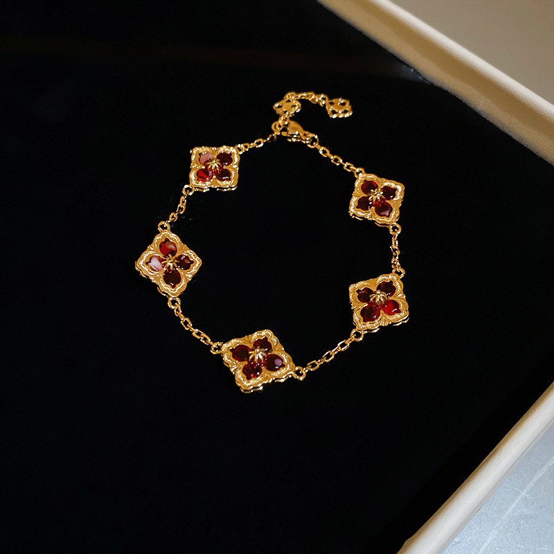 Pulsera de flores de metal transfronteriza europea y americana, nicho femenino, sentido de alta gama, pulsera simple y versátil, accesorios de joyería de lujo ligeros de moda