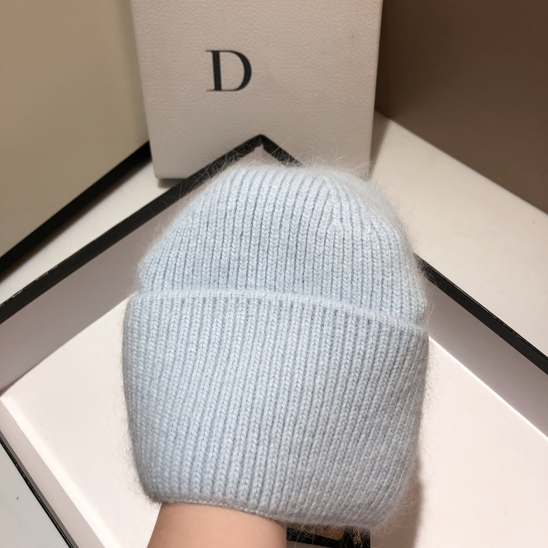 大量の輸出ロシアの厚い重さのウサギの毛のニットの帽子のファッションのシンプルな純色の柔らかいモチモチの保温の毛糸の帽子の女性|undefined