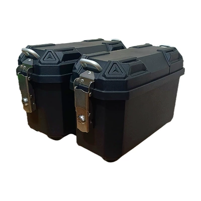 Quick-Release 25L Motorcycle Side Box, Non-Aluminum Alloy Electric Vehicle Side-Mounted Box, Universal Waterproof, Thickened and Drop-Resistant (Electric car tail box) - 25l-black-bare-box-pair-tailstock-model-integrated-bracket