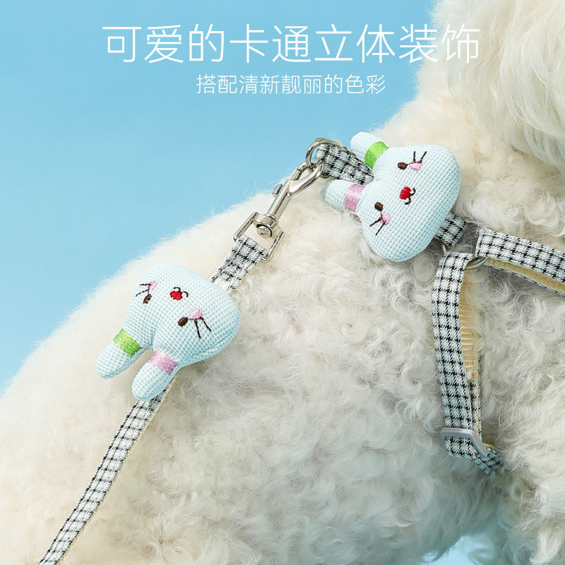 Nueva correa de perro de dibujos animados conejo forma mediano y pequeño perro caminando cuerda correa de nylon transfronteriza al por mayor