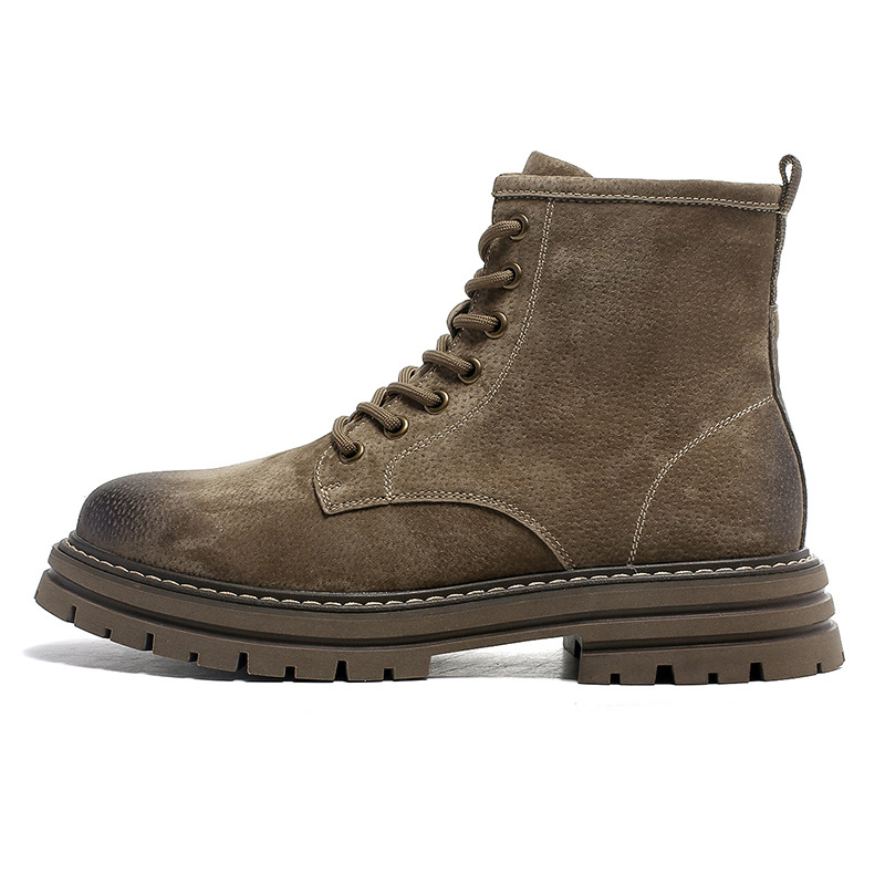 Martin 2024 Herbst/Winter neuer kurzer Trend vielseitige gelbe Arbeitsstiefel im englischen Stil Herrenschuhe_voghion.com