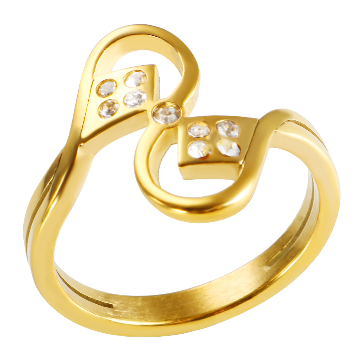 Niche fashion simple light luxury titanium steel ring jewelry birthday zircon diamond ring_voghion.com