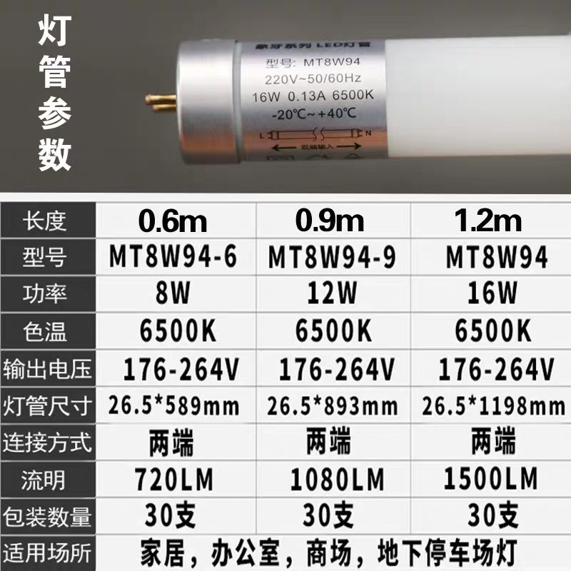 木林森照明t8灯管T5支架T8一体化灯管工程商场学校LED日光灯管|undefined
