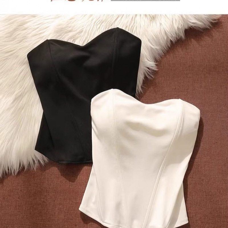 Sexy Bustier with Three-Dimensional Fishbone Design, Camisole, Feminine Wedding Dress Inner Wear, Base Layer Top, Tube Top