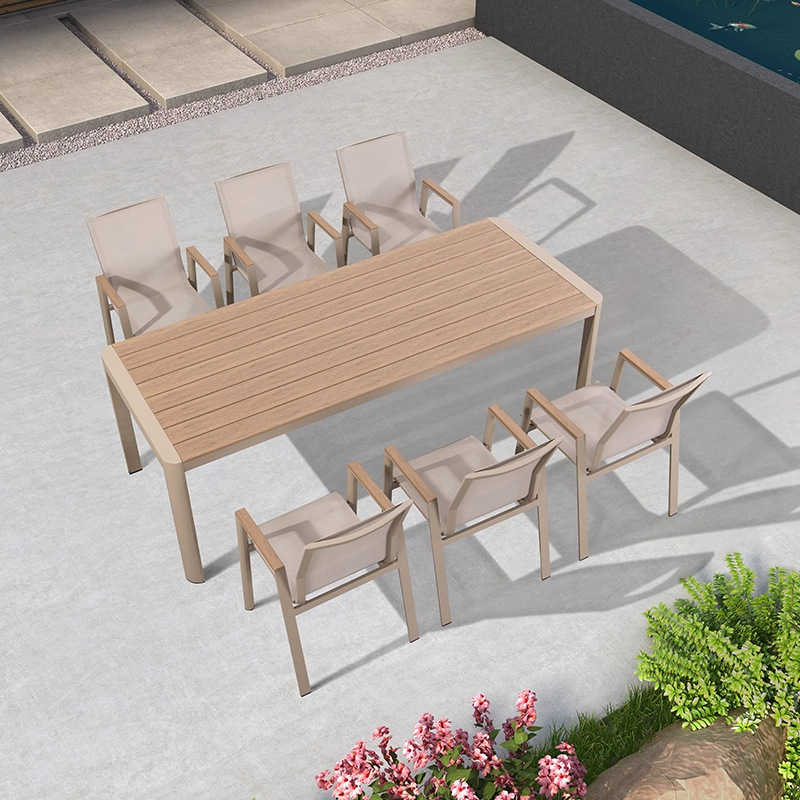 Mesa y silla al aire libre de ocio terraza al aire libre de tres piezas sillas combinadas patio terraza jardín patio telescópico
