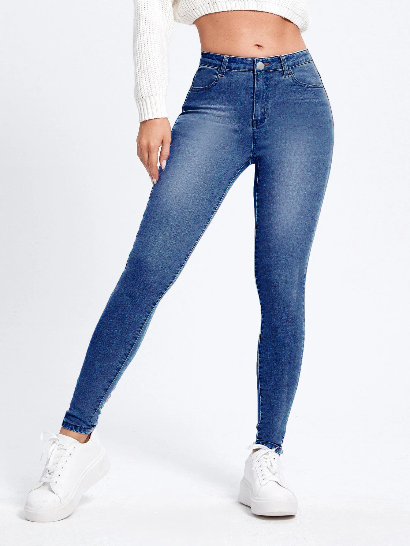 Women's Street Streetwear Solid Color Full Length Jeans display picture 2