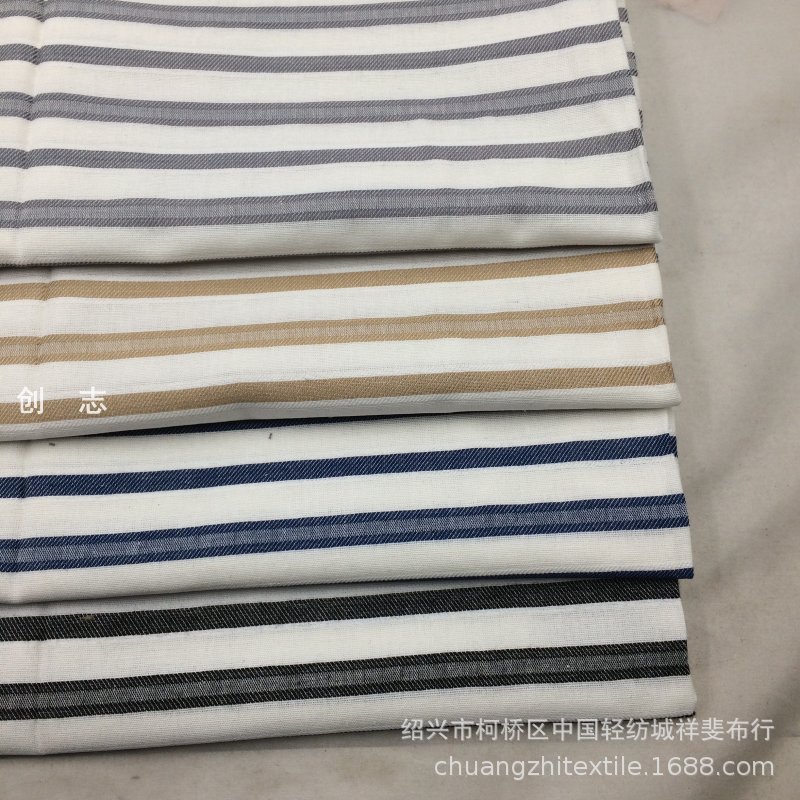 提花横条春夏色织条纹面料女装衬衫连衣裙辅料鞋材梭织拼接布料