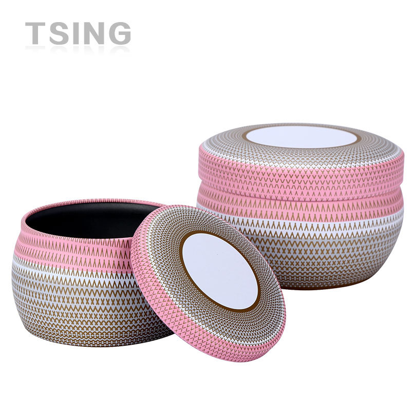 En stock fábrica directa hojalata latas de té caja de hierro aromaterapia vela latas de hierro de alta calidad latas de té grandes cantidades