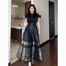 大码胖妹妹新中式女装改良汉服女夏季新款收腰显瘦国风马面裙套装