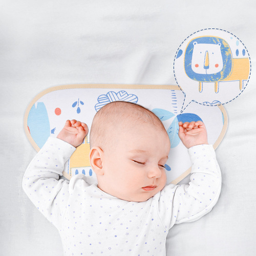 Baby pillow cover newborn pillow flat pillow ice silk summer soft sweat-absorbent summer breathable anti-vomiting cloud pillow