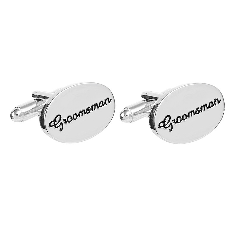 Fashion Lettering Cufflinks High Quality Alloy Drip Oil Letters Shirt Dress Cufflinks display picture 10