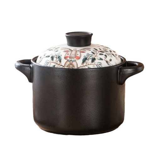 Factory Wholesale Famous North European Cartoon Sand Pot Heat Resistant Induction Cooker Open Flame Household Soup Stew Pot Casserole Gift