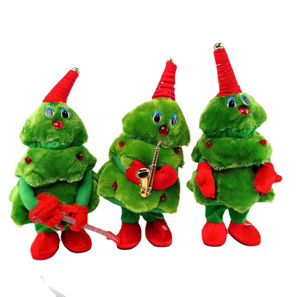 Transfronterizo cantar y bailar árbol de Navidad eléctrico balanceo juguetes de peluche brillante árbol de Navidad regalos de Halloween