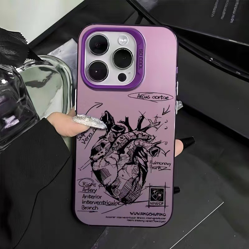 Nuevo corazón de la marca de moda para iPhone 16 funda para teléfono móvil Apple 15promax/14 anti-caída 13pro1 2/11x