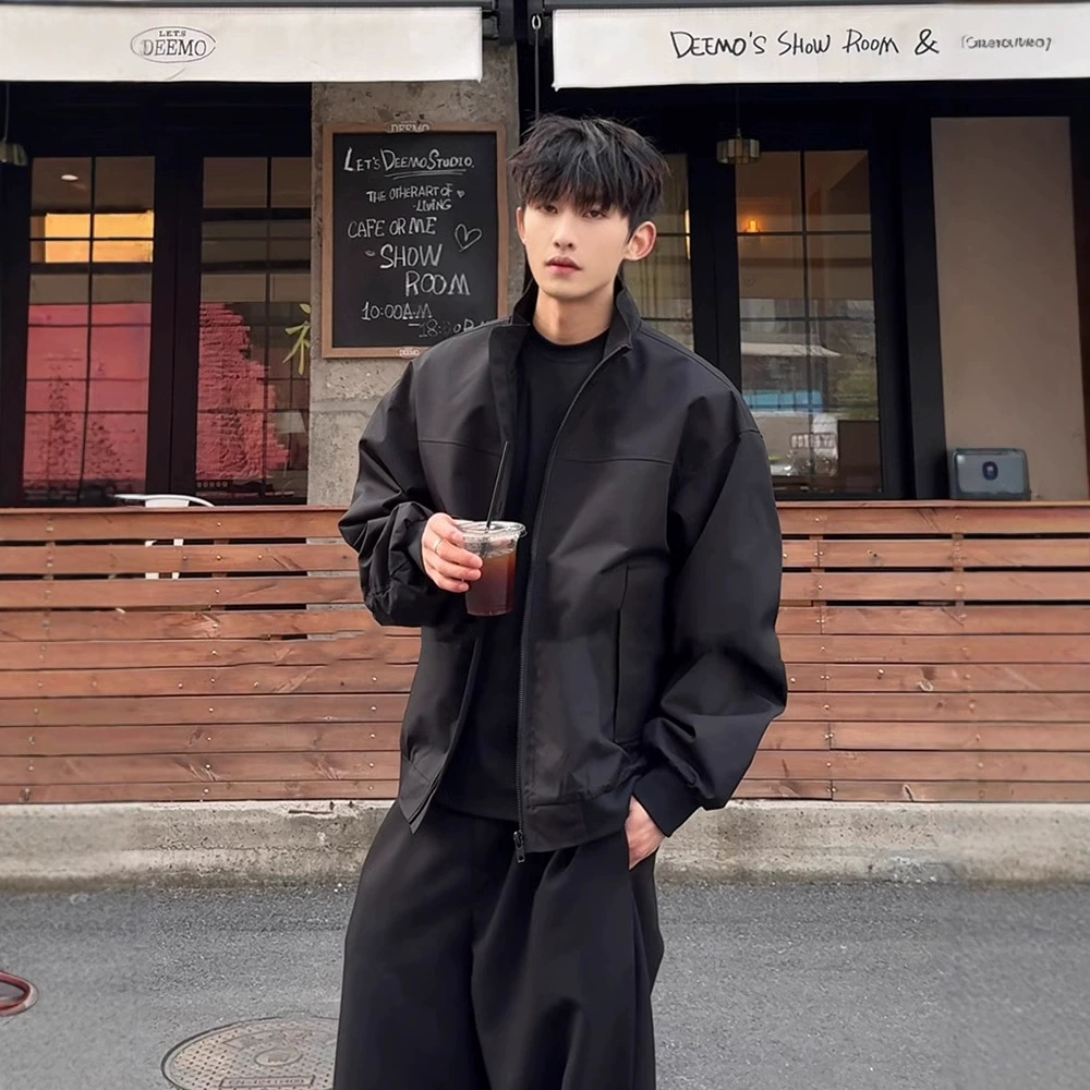 Трехслойная американская летная куртка для мужчин, весенне-осенний стиль, стойка-воротник, бейсболка, простая короткая рабочая куртка