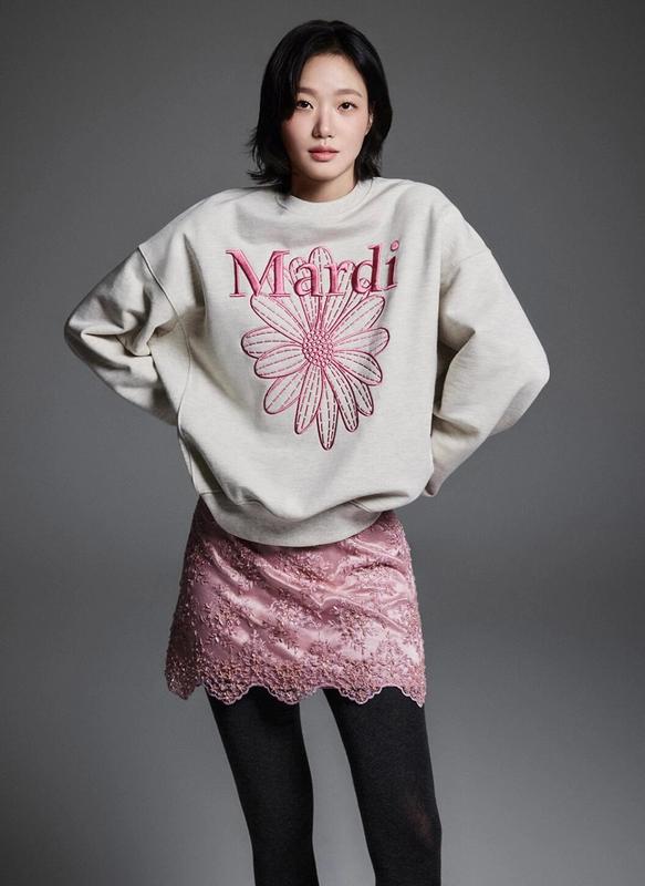 2025新款Mardi卫衣刺绣金高银同款小雏菊宽松套头圆领外套上衣女|undefined