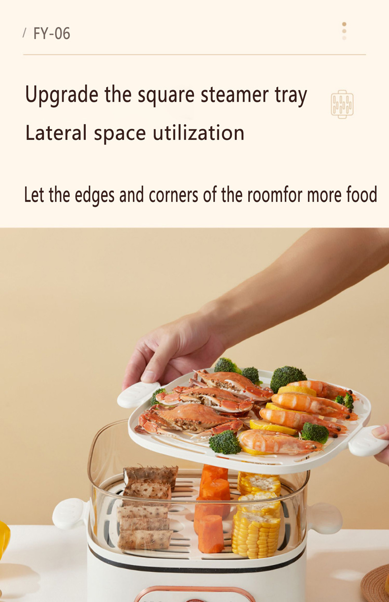 Cuit-vapeur électrique inox multifonction pour la cuisine_voghion.com